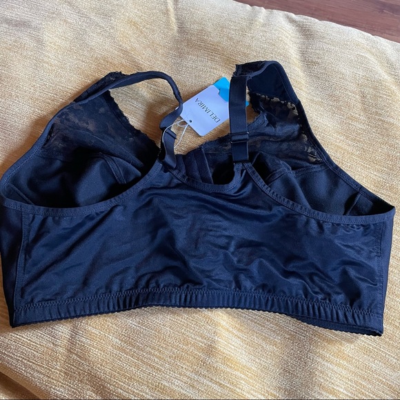 Delmira W003 Black Lace Front Closure Wireless Bra 40DD NWT - Picture 8 of 8